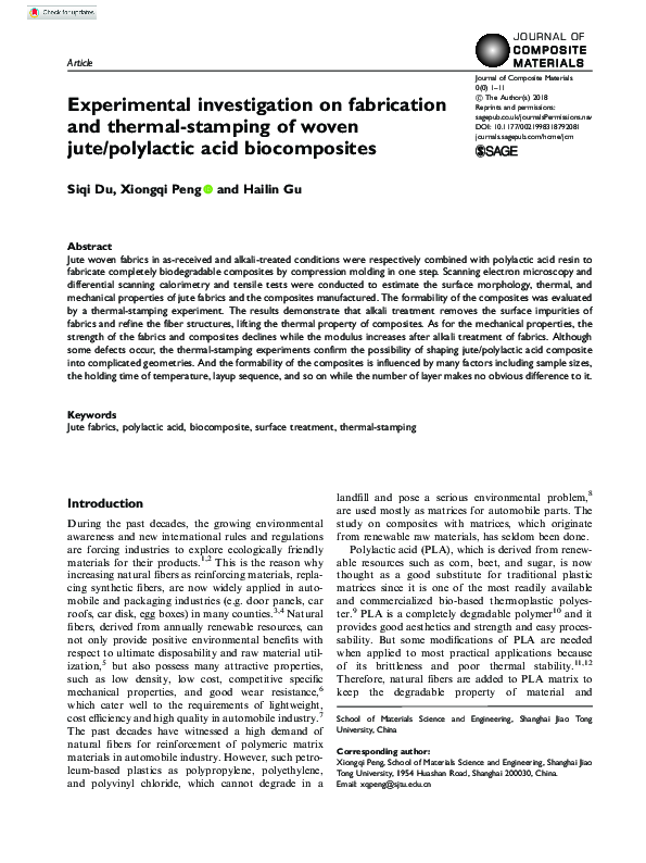 (PDF) Experimental investigation on fabrication and characterisation of ...