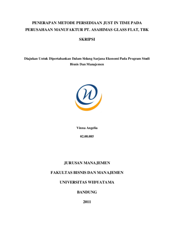 (PDF) Penerapan Metode Persediaan Just in Time Pada Perusahaan ...