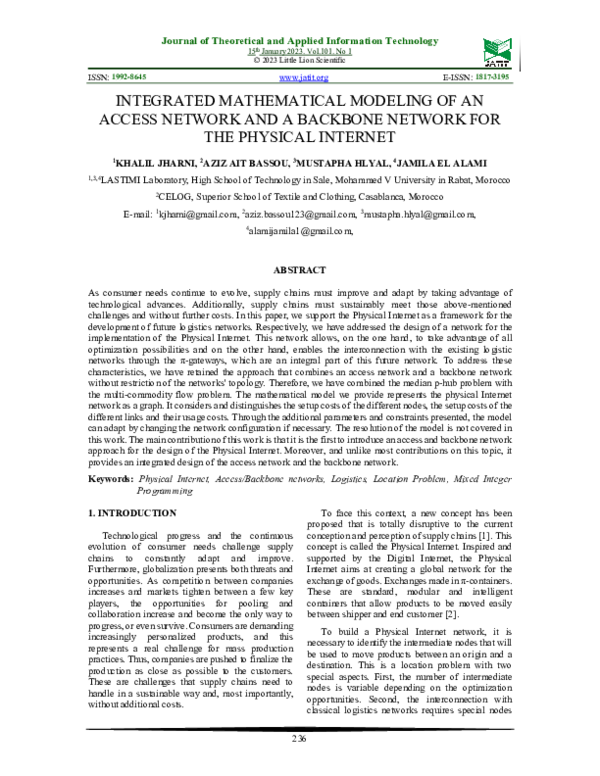 (PDF) Integrated Mathematical Modeling of an Access Network and a ...