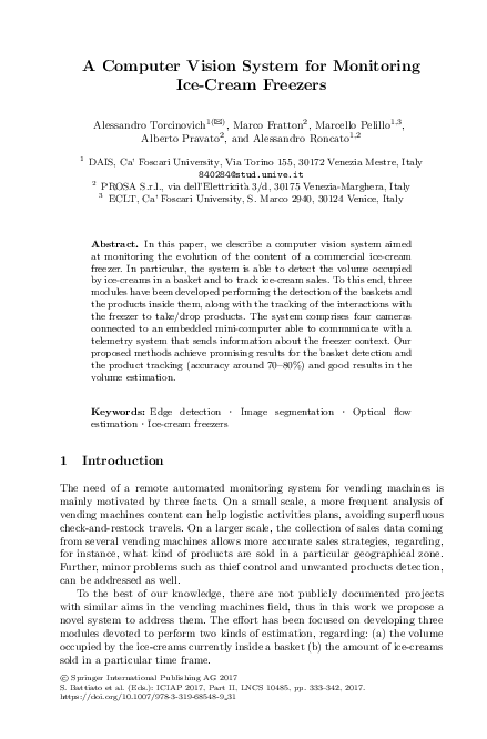(PDF) A Computer Vision System for Monitoring Ice-Cream Freezers