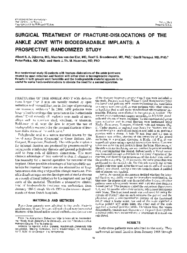 Surgical treatment of fracture-dislocations of the thoracic and lumbar spine
