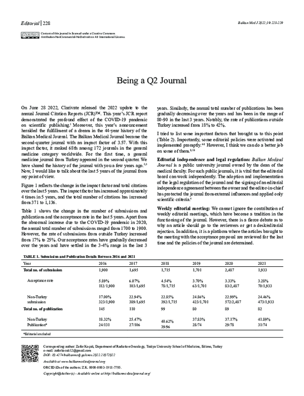 (PDF) Being a Q2 Journal