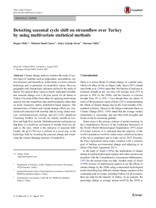 (PDF) Detecting seasonal cycle shift on streamflow over Turkey by using ...