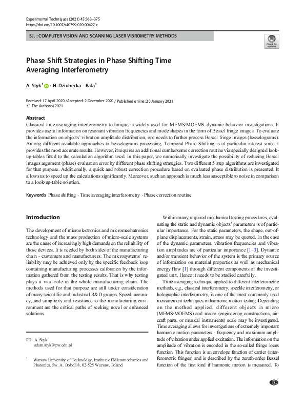 (PDF) Phase Shift Strategies in Phase Shifting Time Averaging ...
