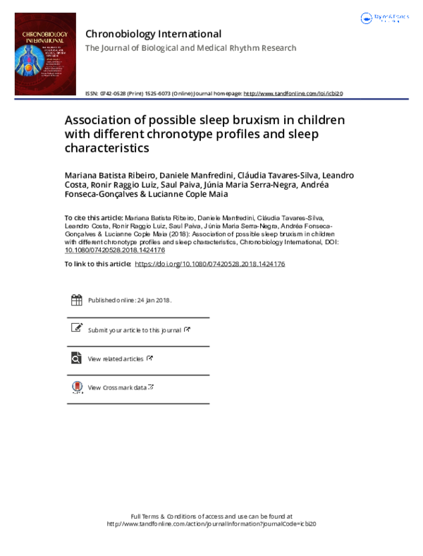 (PDF) Association of possible sleep bruxism in children with different ...