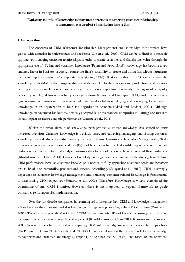 (PDF) Exploring the role of knowledge management practices in fostering ...