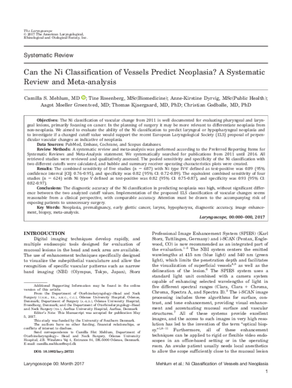 (PDF) Can the Ni classification of vessels predict neoplasia? A ...