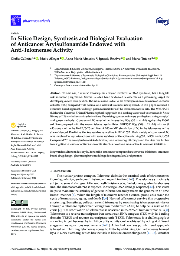 (PDF) In Silico Design, Synthesis, and Biological Evaluation of ...