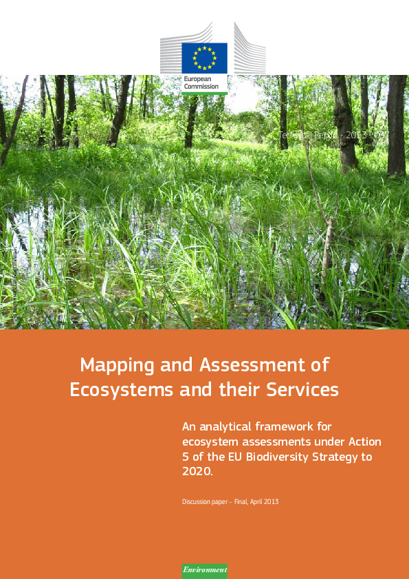 (PDF) Mapping and assessment of ecosystems and their services - An ...