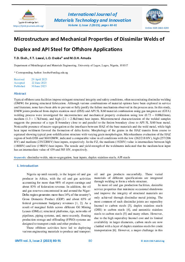 (PDF) Microstructure and Mechanical properties of Dissimilar Welds of ...