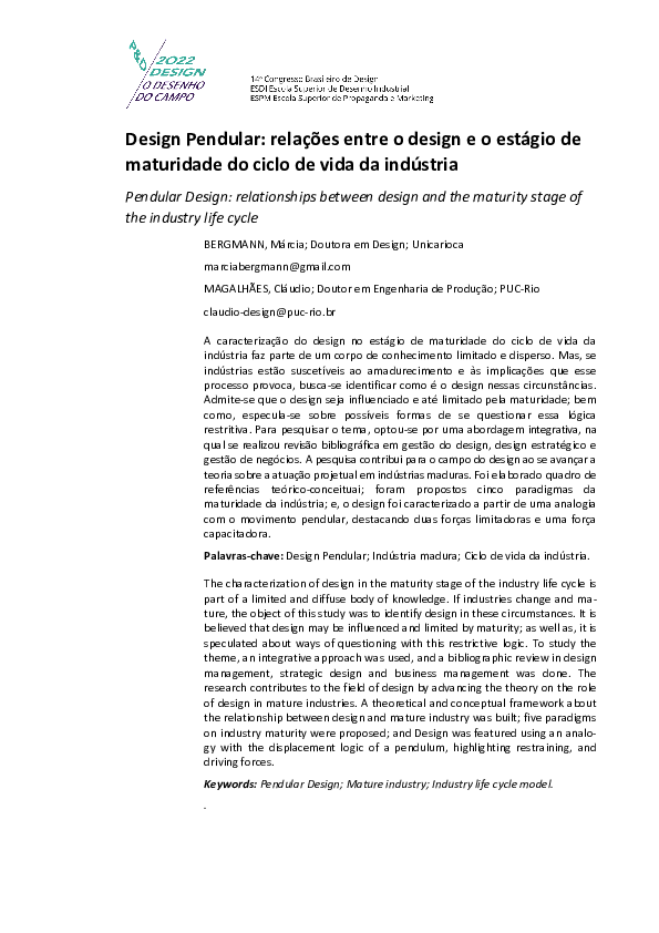 (PDF) Design Pendular: relações entre o design e o estágio de ...