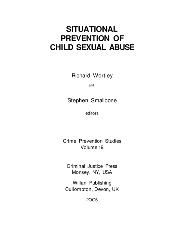 (PDF) Situational Prevention of Child Sexual Abuse