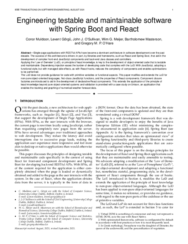(PDF) Engineering testable and maintainable software with Spring Boot ...