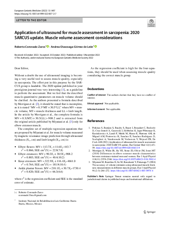 (PDF) Application of ultrasound for muscle assessment in sarcopenia ...