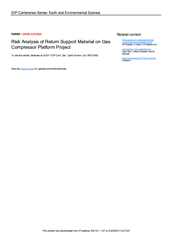 (PDF) Risk Analysis of Return Support Material on Gas Compressor ...