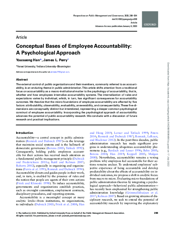 Analysing And Assessing Accountability: A Conceptual Framework1 – PBLZJC