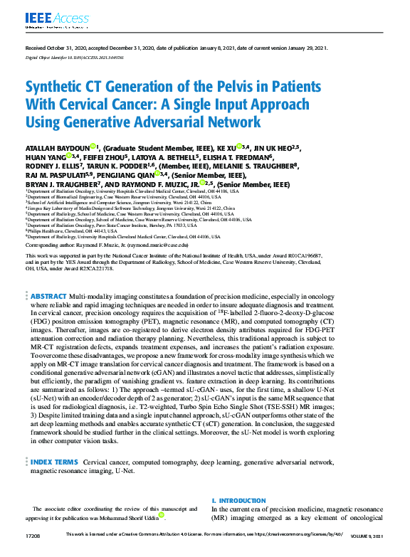 (PDF) Synthetic CT Generation of the Pelvis in Patients With Cervical ...