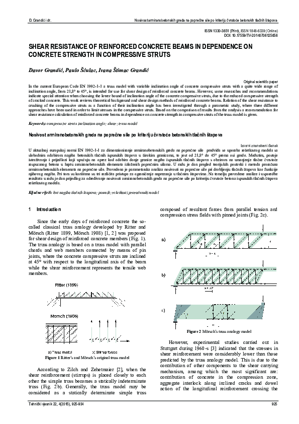(PDF) Shear resistance of reinforced concrete beams in dependence on ...