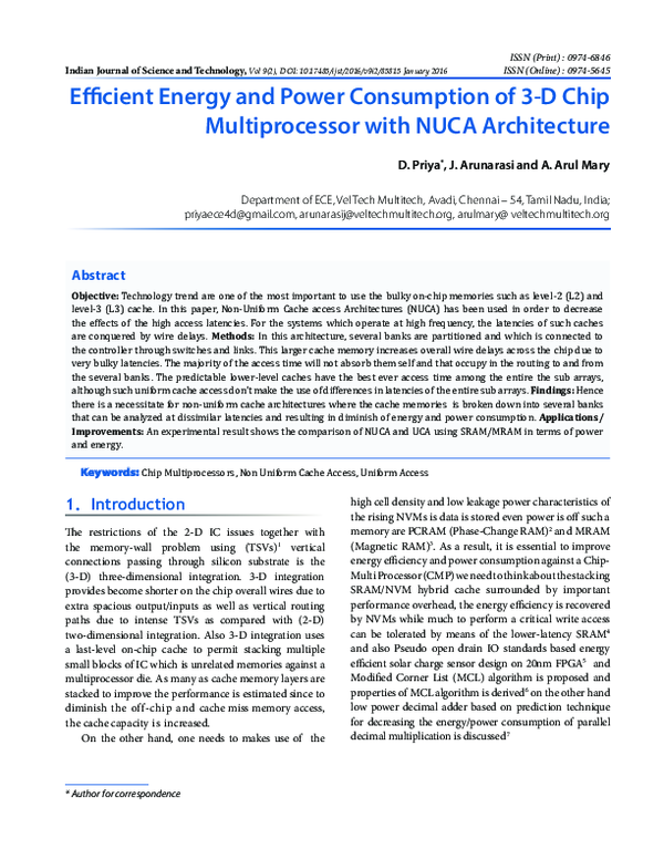 (PDF) Efficient Energy and Power Consumption of 3-D Chip Multiprocessor ...