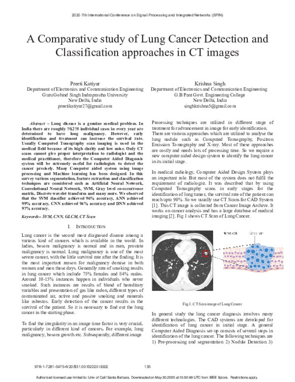 (PDF) A Comparative study of Lung Cancer Detection and Classification ...