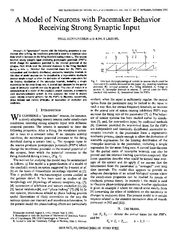 (PDF) A model of neurons with pacemaker behavior receiving strong ...