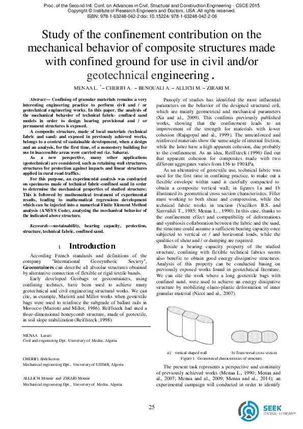 (PDF) Study of the confinement contribution on the mechanical behavior ...