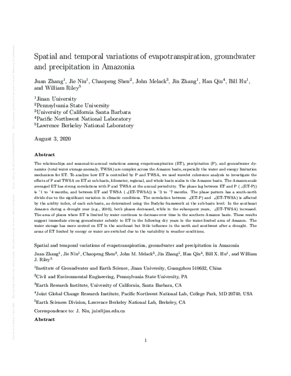 (PDF) Spatial and temporal variations of evapotranspiration ...