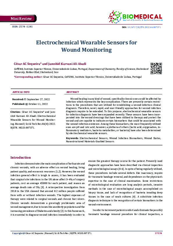 (PDF) Electrochemical Wearable Sensors for Wound Monitoring | Cesar ...