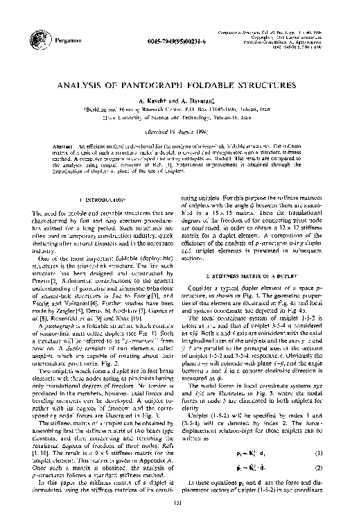 (PDF) Analysis of pantograph foldable structures