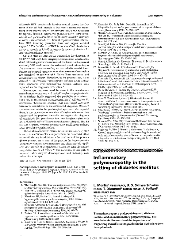 (PDF) Inflammatory polyneuropathy in the setting of diabetes mellitus