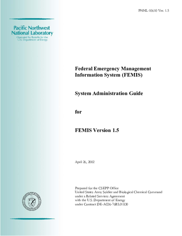 (PDF) Federal Emergency Management Information System (FEMIS) System ...