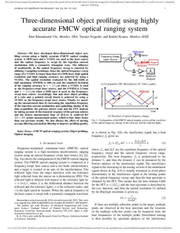 (PDF) Three-Dimensional Object Profiling Using Highly Accurate FMCW ...