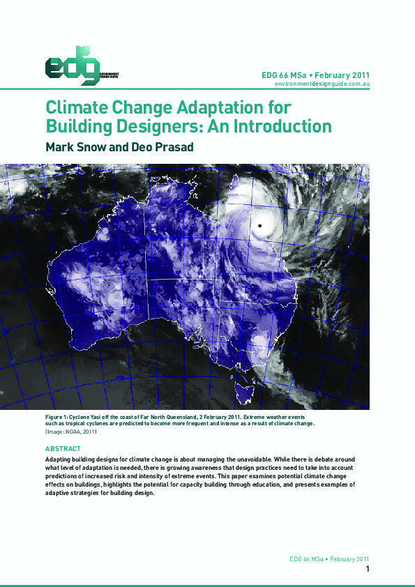 (PDF) climate change Adaptation for building Designers: An Introduction