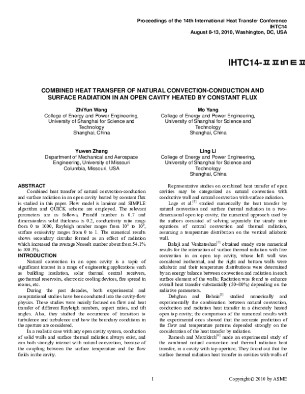 (PDF) Combined heat transfer of natural convection-conduction and ...