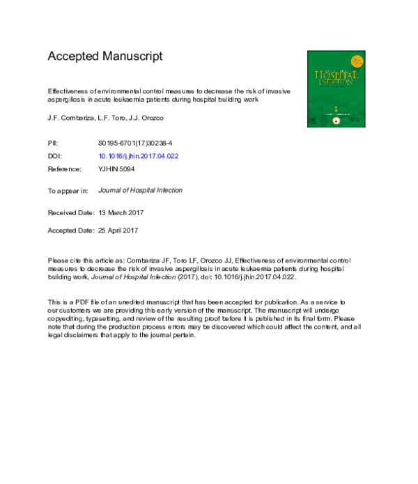 (PDF) Effectiveness of environmental control measures to decrease the ...