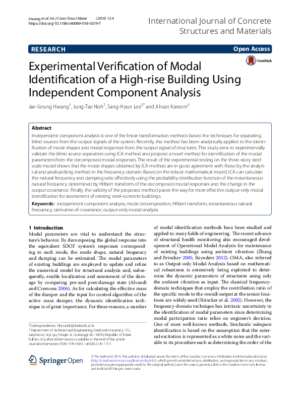 (PDF) Experimental Verification of Modal Identification of a High-rise ...