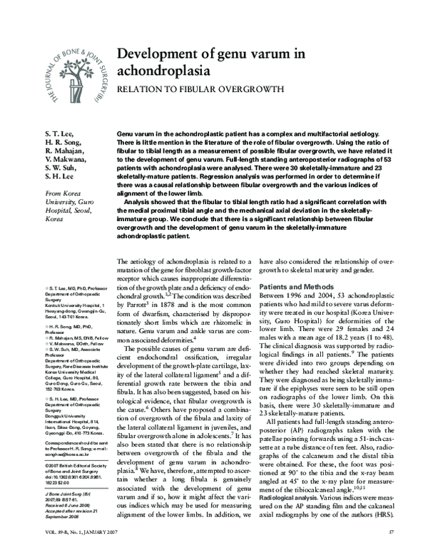 (PDF) Development of genu varum in achondroplasia