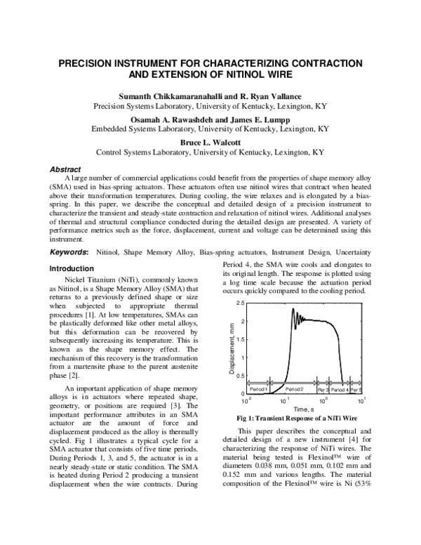 (PDF) Precision Instrument for Characterizing Contraction and Extension ...