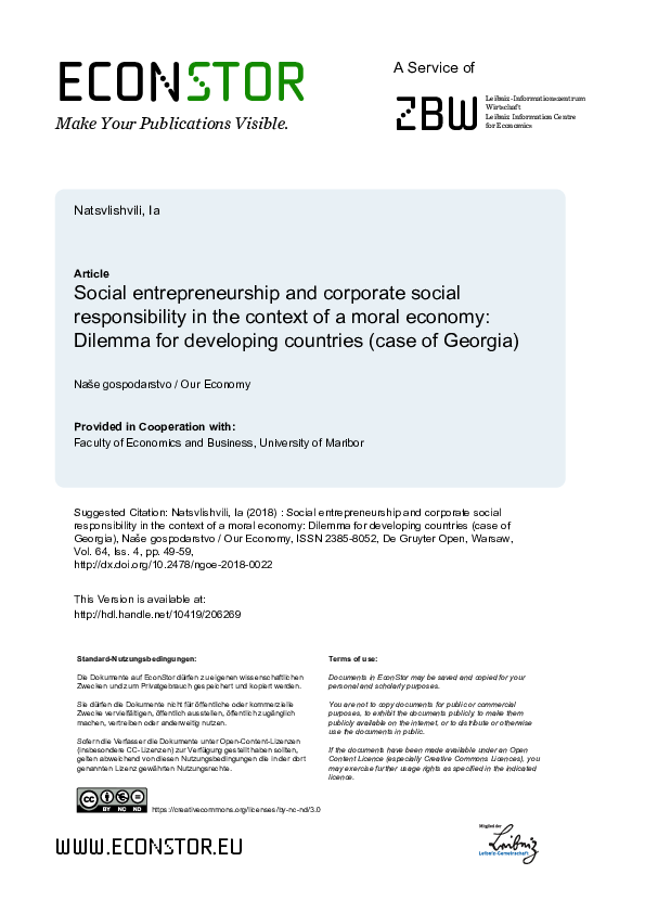 (PDF) Social Entrepreneurship and Corporate Social Responsibility in ...
