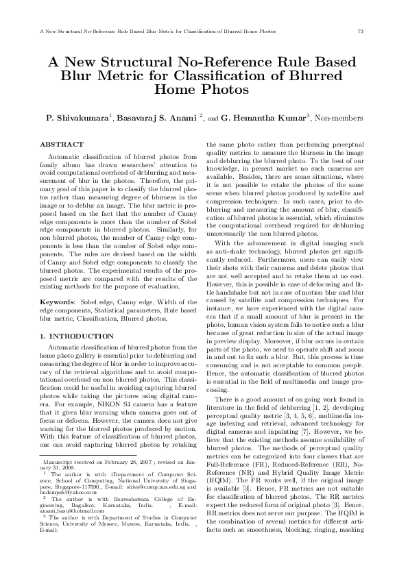 (PDF) A New Structural No-Reference Rule Based Blur Metric for ...