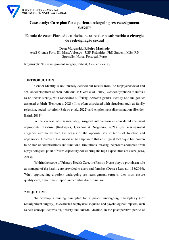 (PDF) Case study: Care plan for a patient undergoing sex reassignment ...