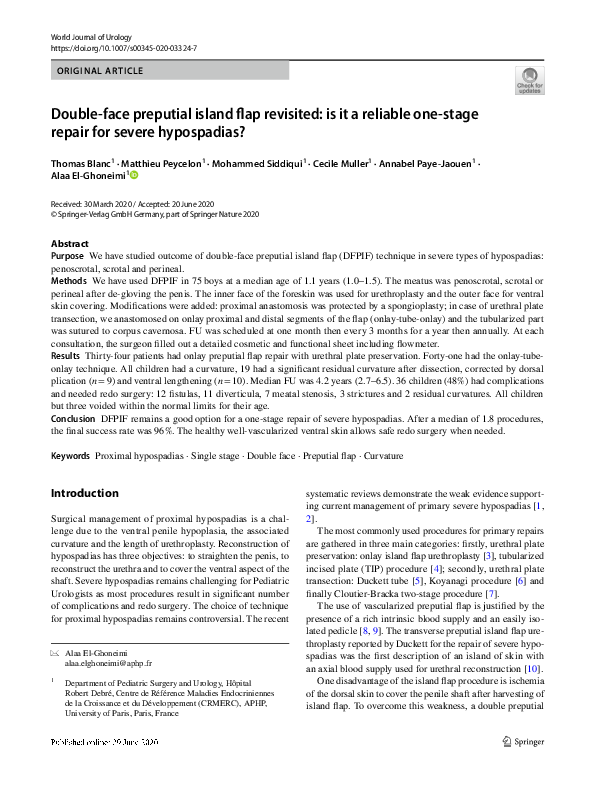 (PDF) Double-face preputial island flap revisited: is it a reliable one ...