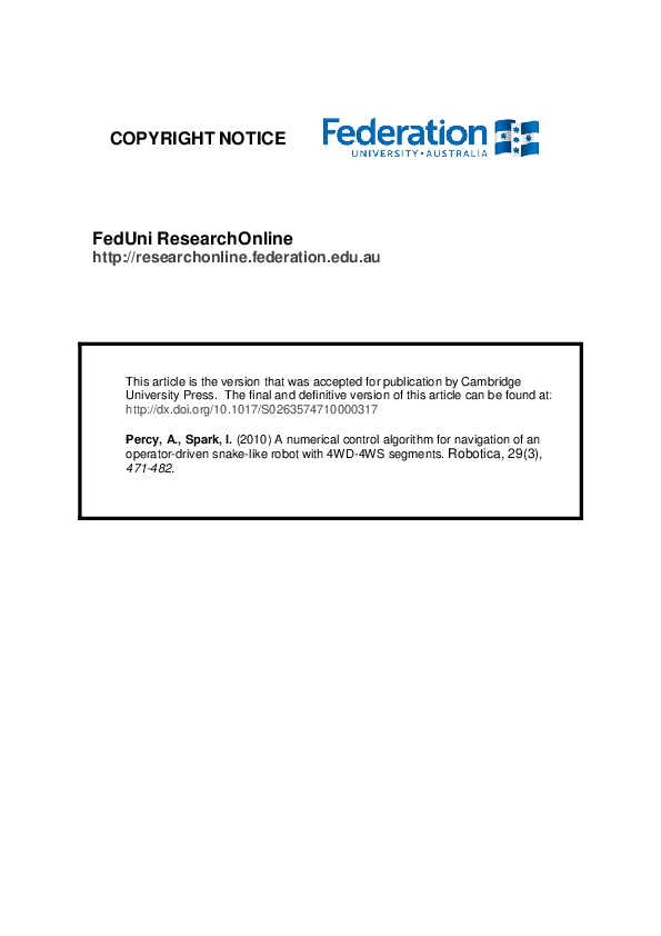 (PDF) A numerical control algorithm for navigation of an operator ...