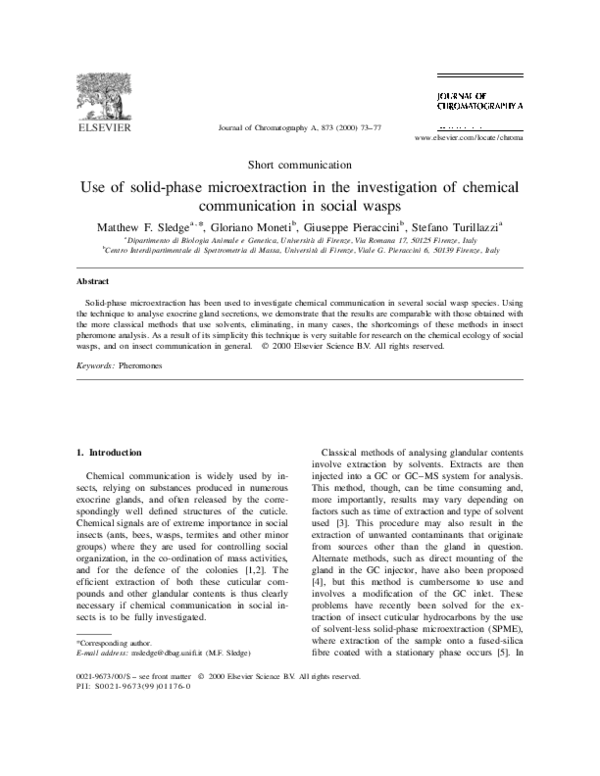 (PDF) Use of solid-phase microextraction in the investigation of ...