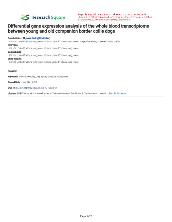 (PDF) Differential gene expression analysis of the whole blood ...