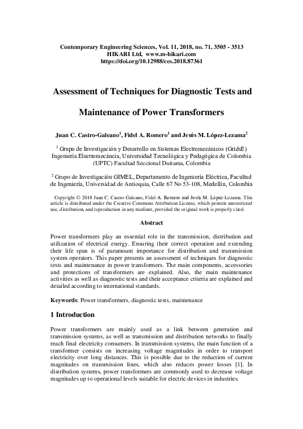 (PDF) Assessment of techniques for diagnostic tests and maintenance of ...