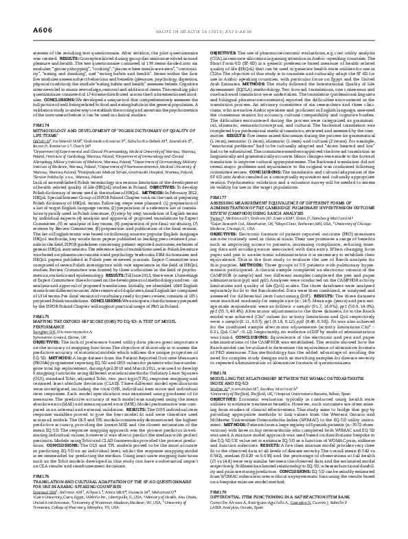 (PDF) Translation and Cultural Adaptation of the SF-6D Questionnaire ...