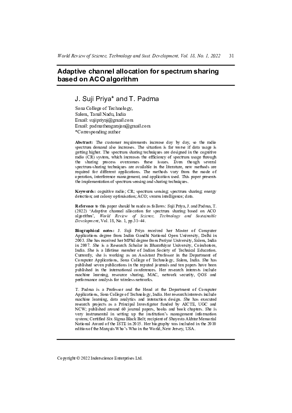 (PDF) Adaptive channel allocation for spectrum sharing based on ACO ...