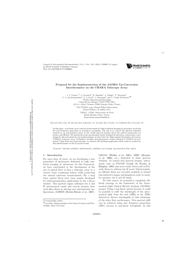 (PDF) Proposal for the Implementation of the ALOHA Up-Conversion ...