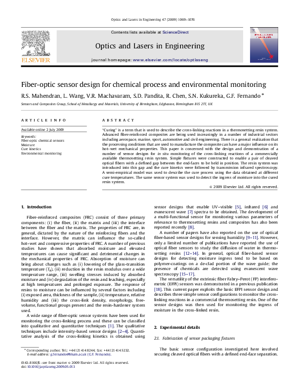 (PDF) Fiber-optic sensor design for chemical process and environmental ...